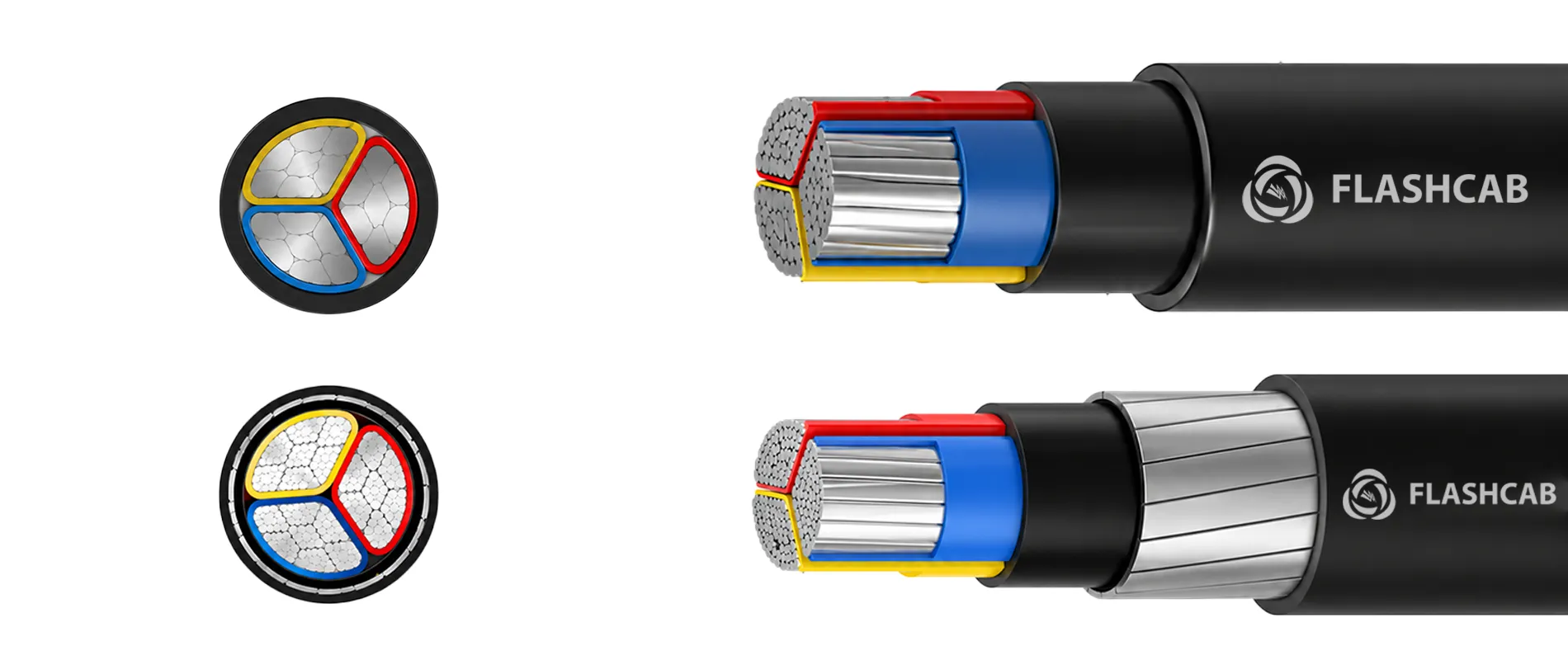 Three Core Armoured and Unarmoured (Aluminum)